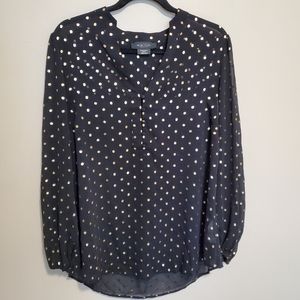 ✨️2/$20 Long-Sleeve Gold Dot Blouse